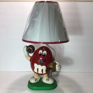 M&M CANDY FOOTBALL PLAYER DISPENSER MADE INTO A DESK LAMP